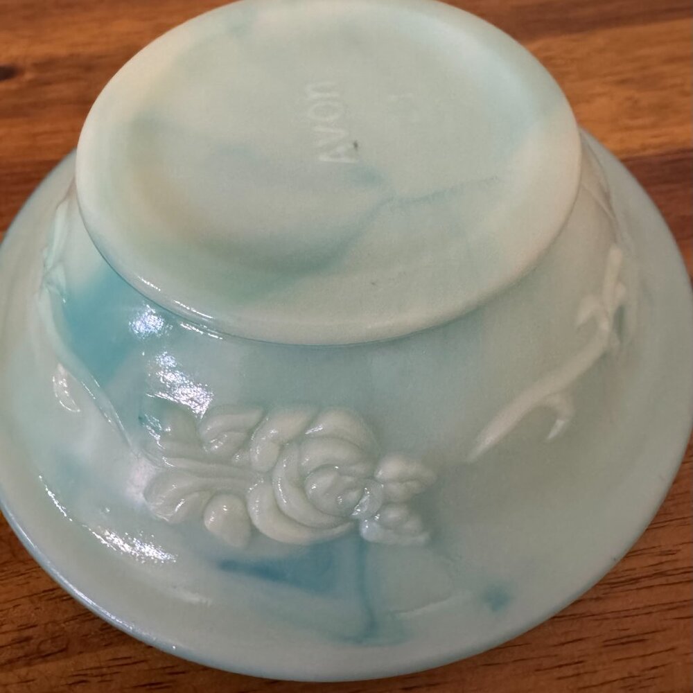 Vintage Avon Aqua/Green Mini Pitcher and Bowl Set - Picture 9 of 12